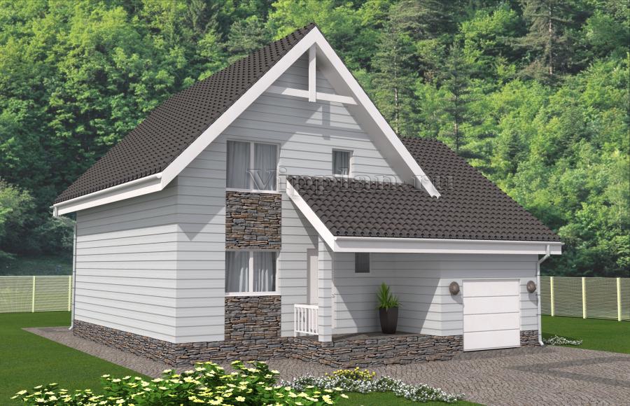 Дом с мансардой, гаражом